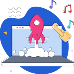 laptop + rocket laptop + rocket